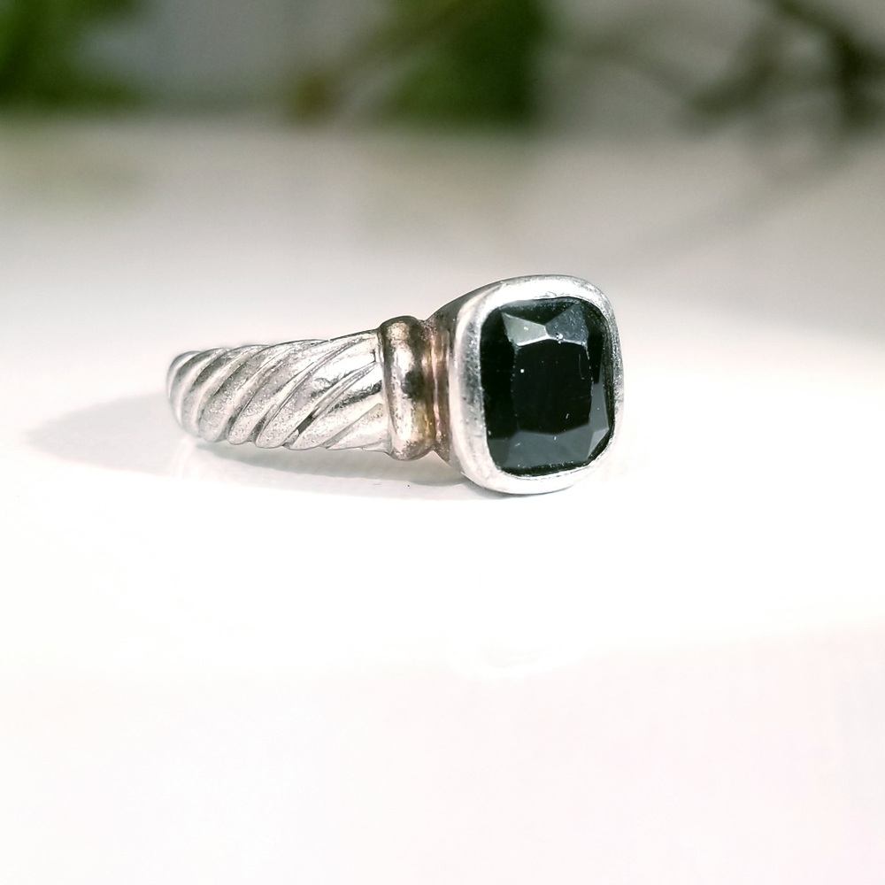 Vintage 925 Sterling & Onyx Ring Size 6.5